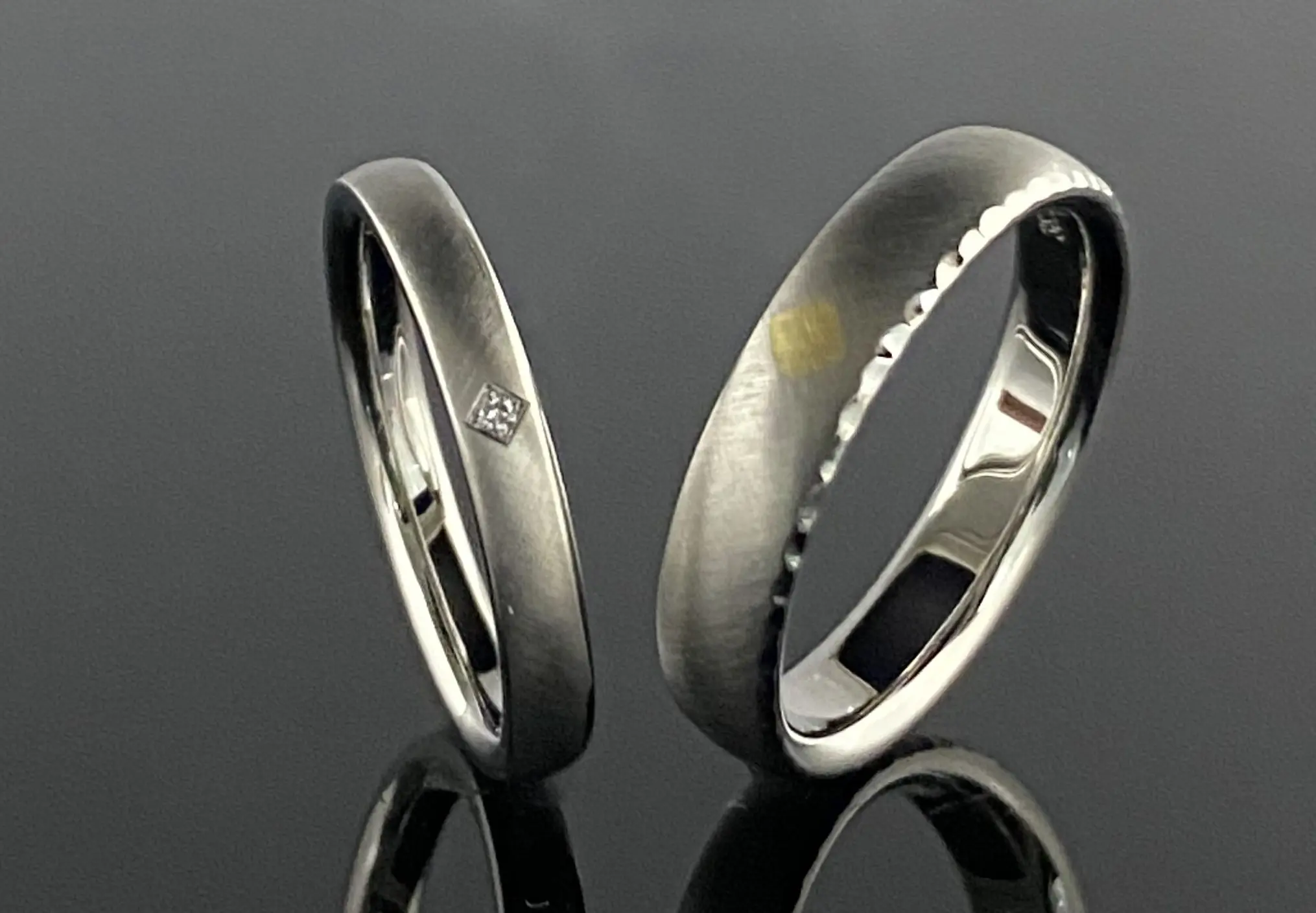 菱形のモチーフでペア感のあるオーダーメイドリング | 結婚・婚約指輪